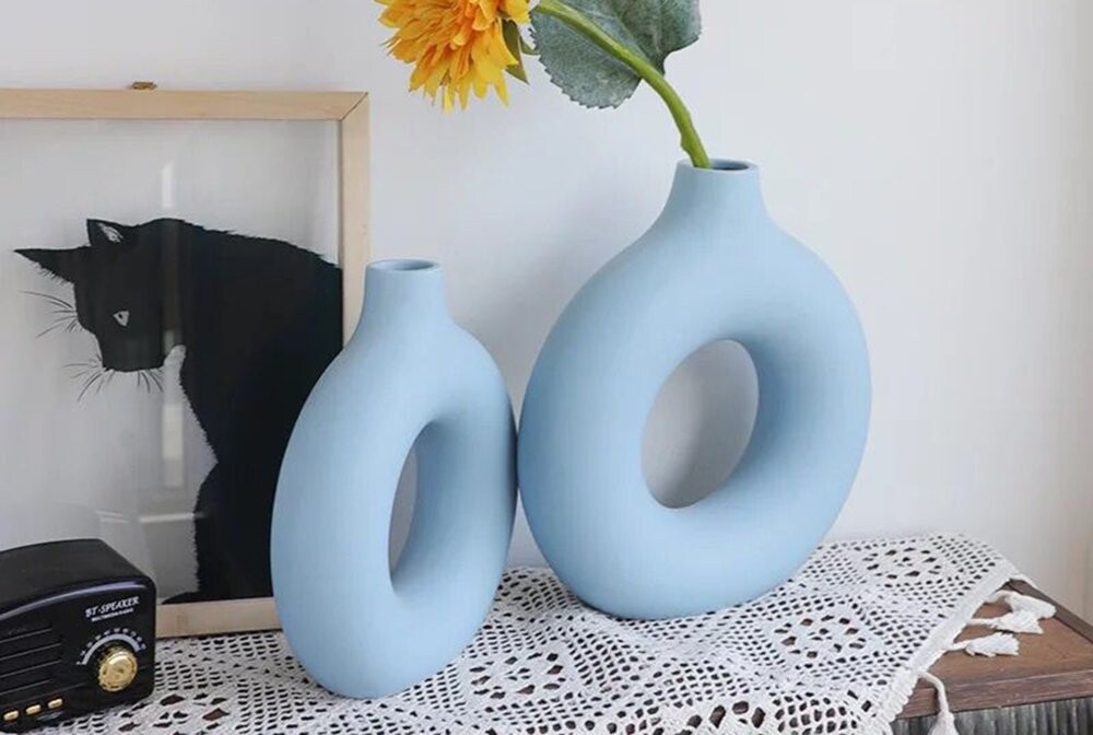 Vase Set Iskandinav Halka - Light Blue