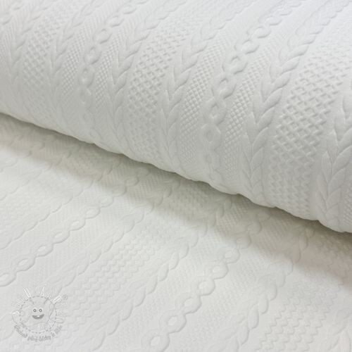Pletenina jacquard Cable white