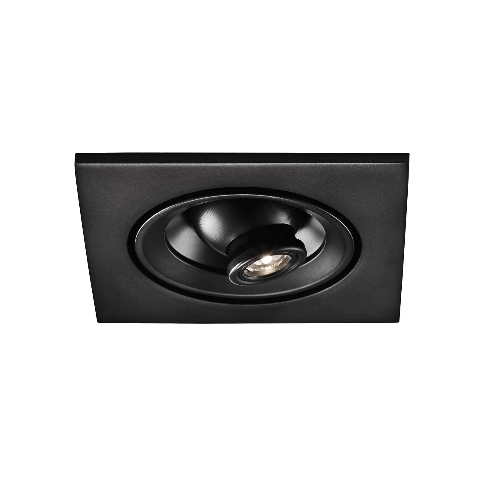 Egger DLS zapustené bodové svietidlo Riga Zooom, hranaté, čierne, 2700K