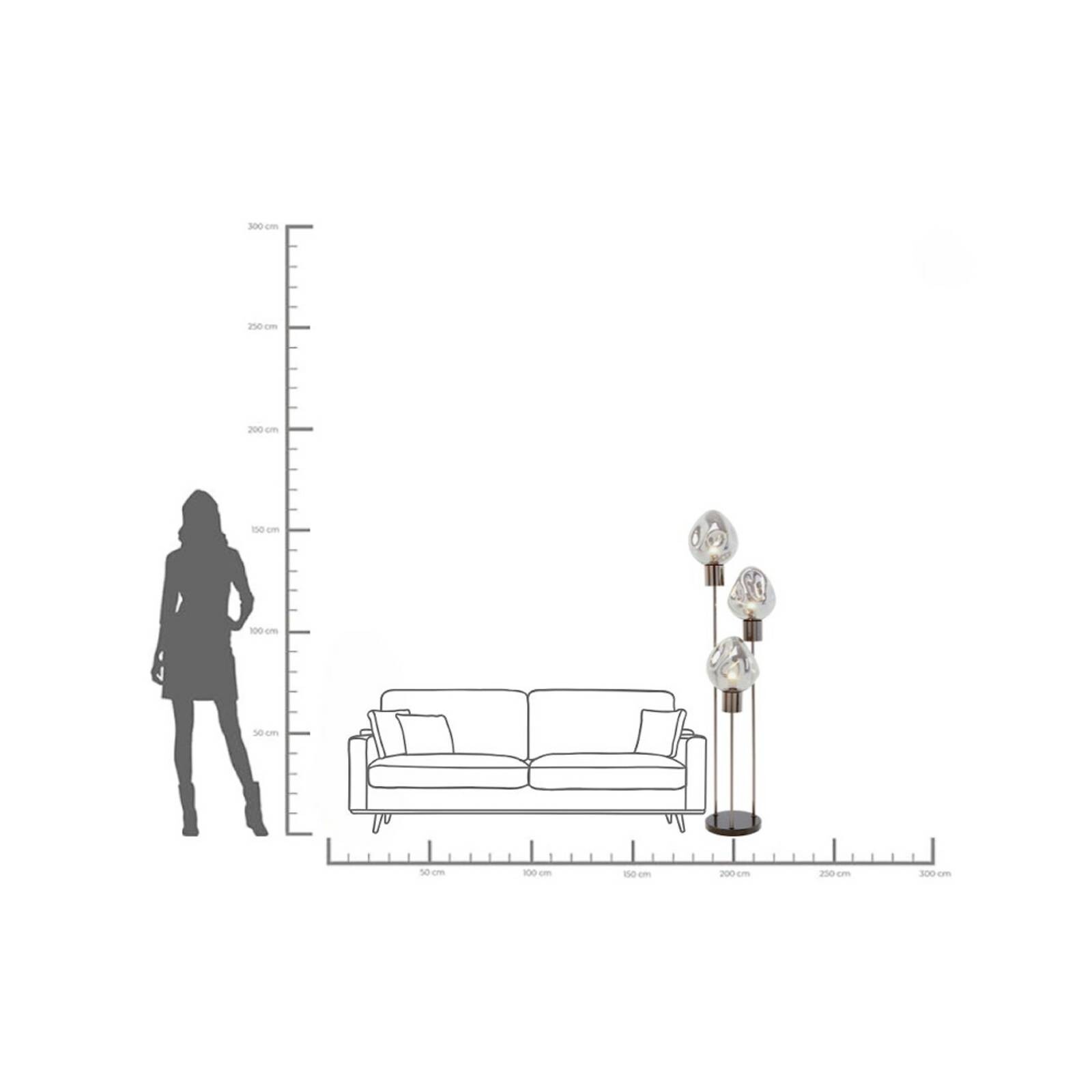 Stojacia lampa Kare Supernova, dymovo šedá, sklo, 160 cm, E27