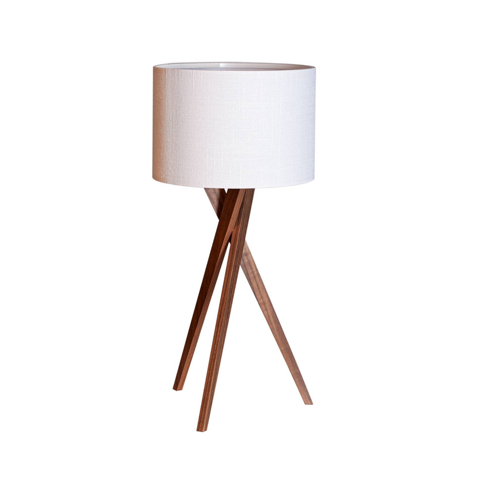 Stolová lampa Vega od Rydens, orechová/biela, 55 cm, drevo, textil