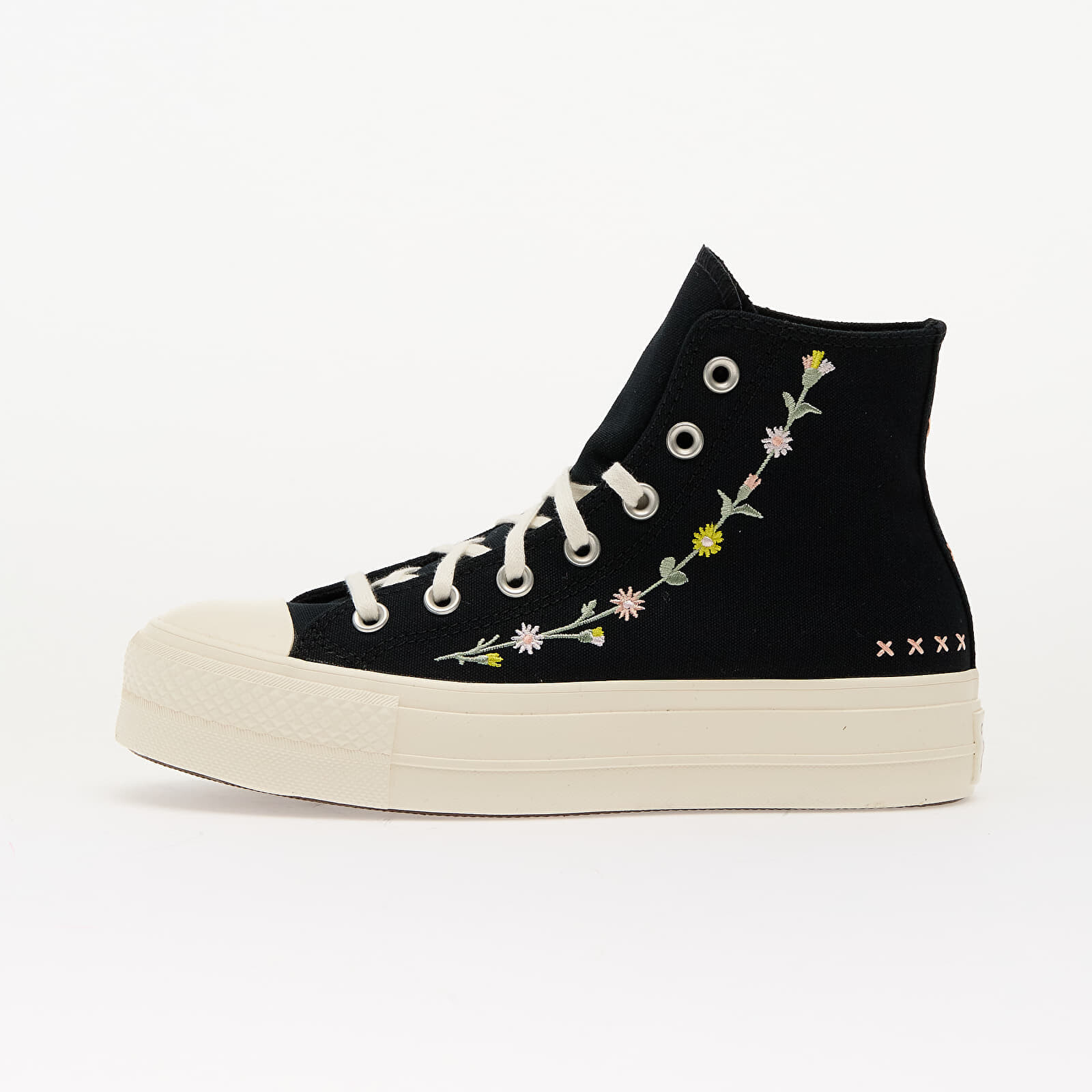 Tenisky Converse Chuck Taylor All Star Lift Floral Embroidery Black/ Egret/ Flamingo Fade EUR 36