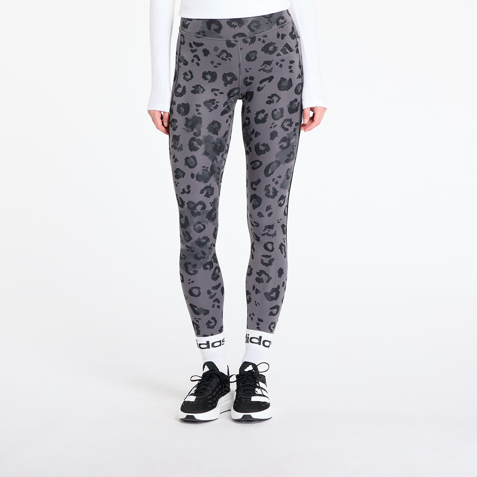 Legíny adidas Optime Essentials Full Length Leggings Print Grey Five L