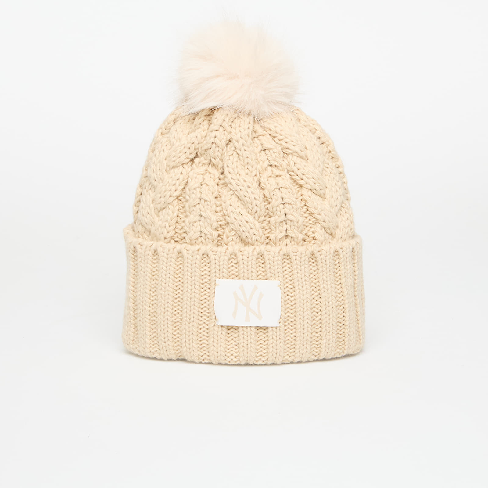 Čiapka New Era New York Yankees MLB Light Beige Cable Knit Beanie Hat Stone Universal