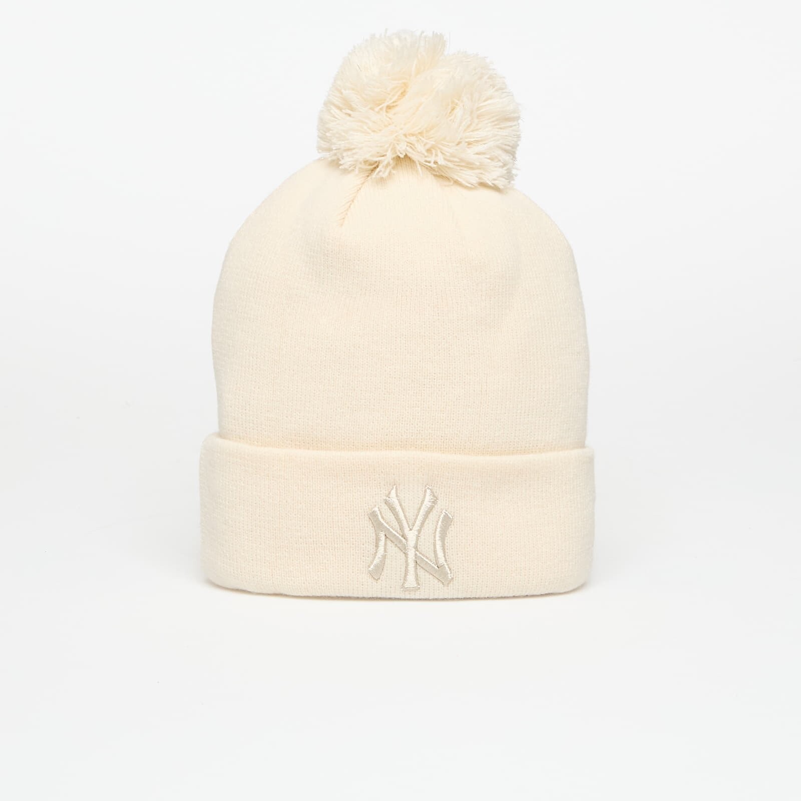Čiapka New Era Knit Medium Wmns MLB Metallic Bobble Beanie New York Yankees Light Cream Universal