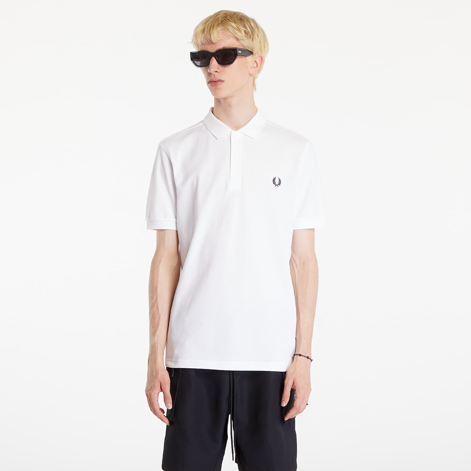 Tričko FRED PERRY Plain Polo Short Sleeve Tee White XL