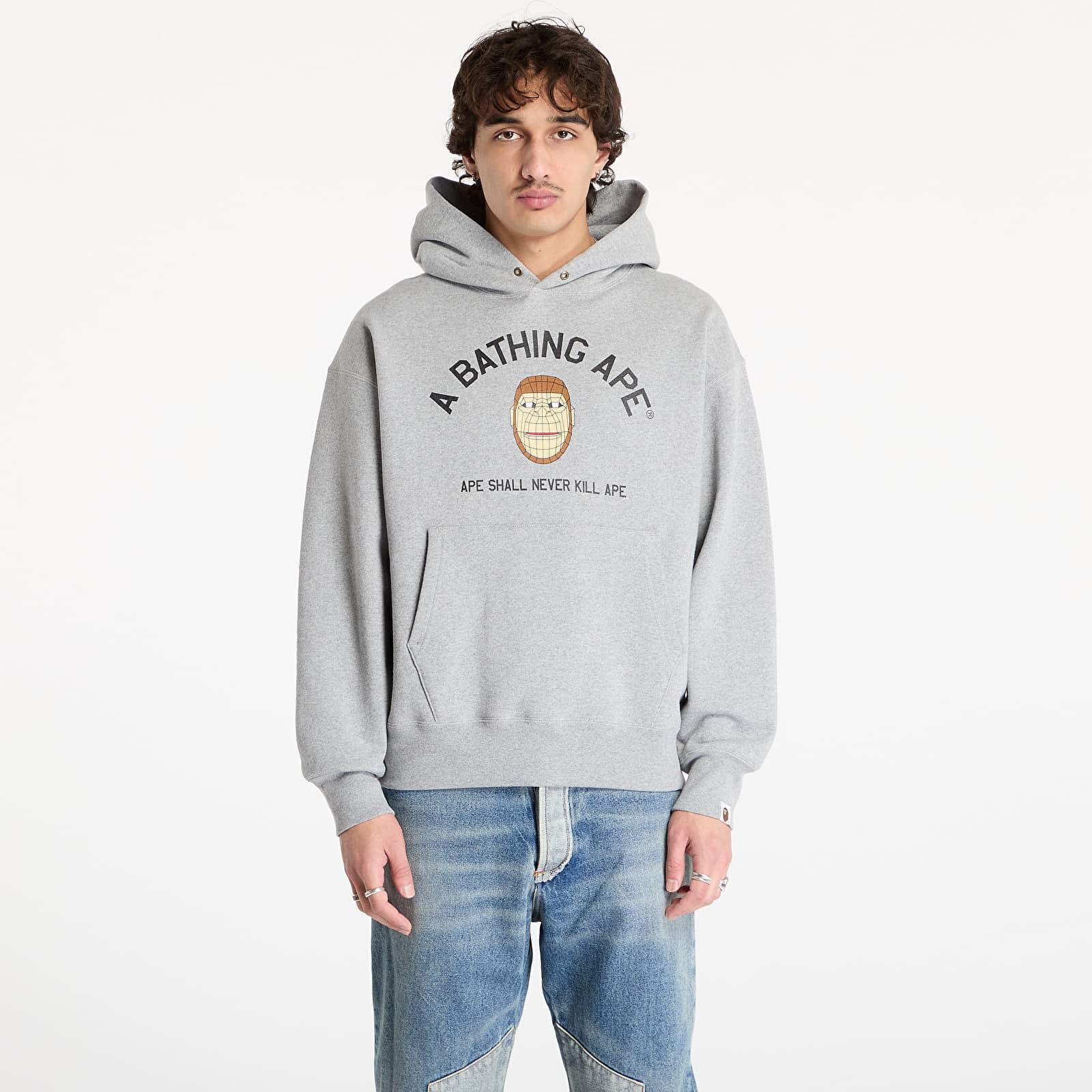 Mikina A BATHING APE Polygon Relaxed Fit Pullover UNISEX Hoodie Gray L