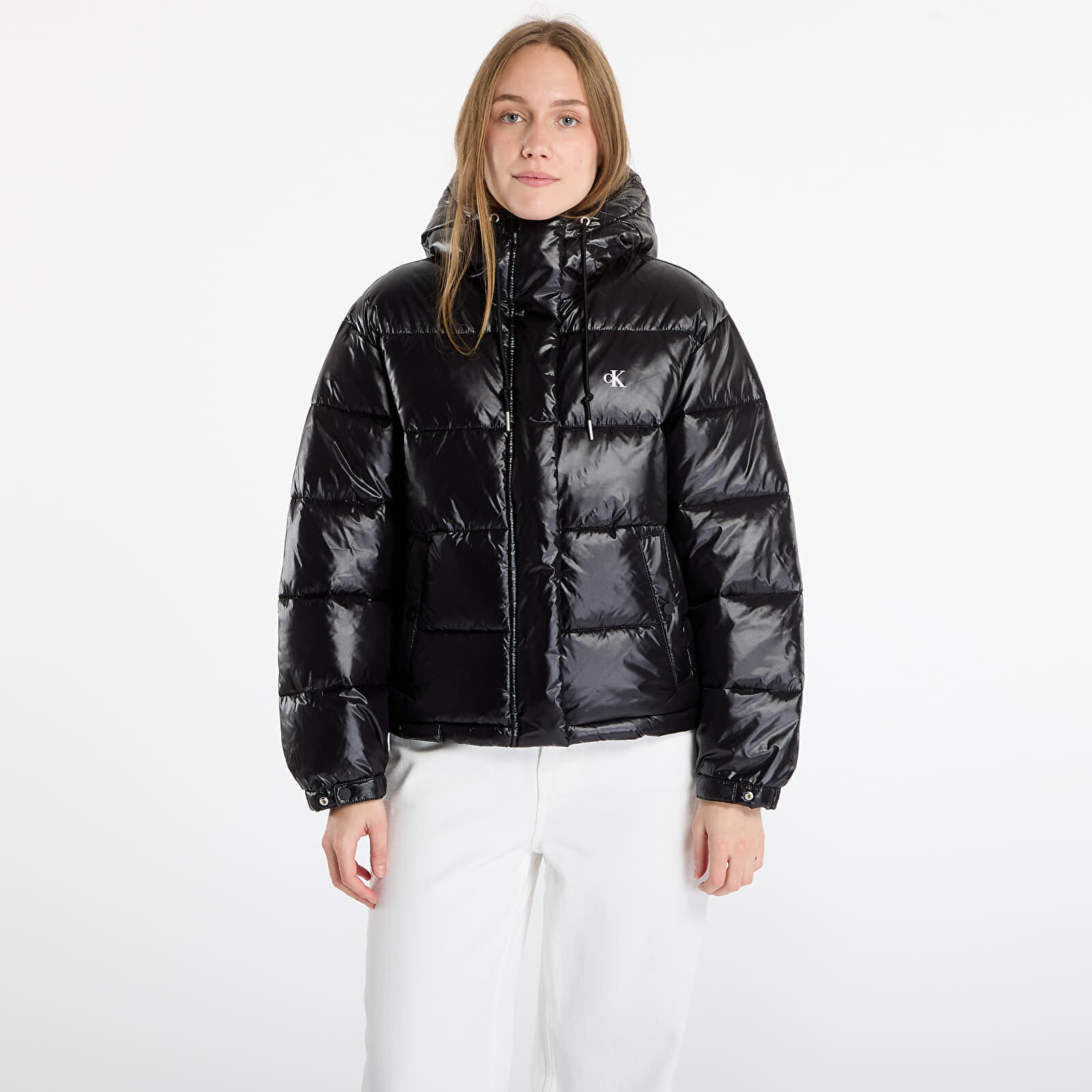 Bunda Calvin Klein Jeans Shine Puffer Jacket Black L