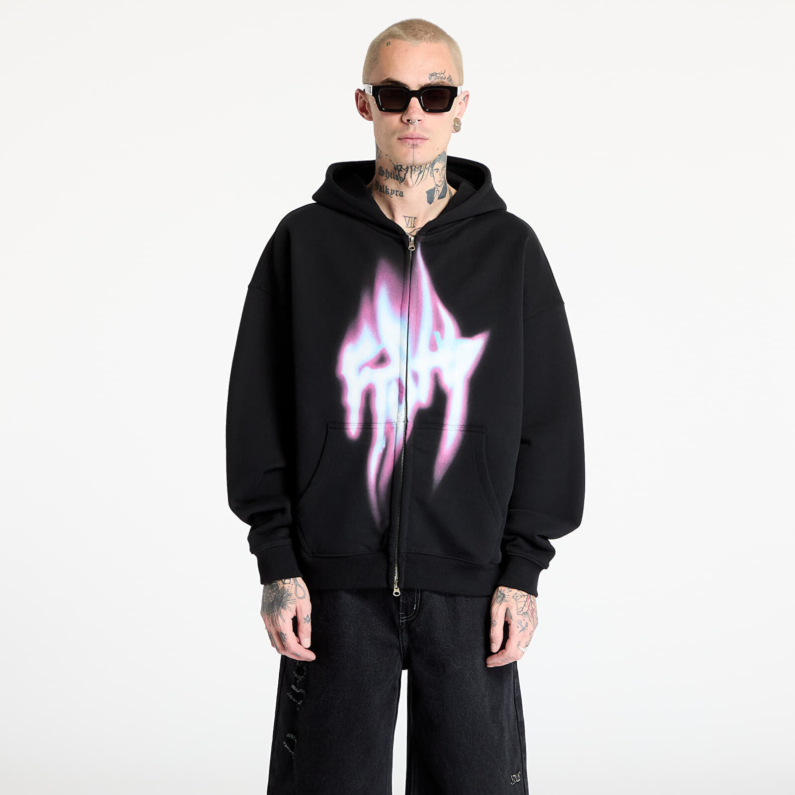 Mikina FTSHP Walking Art Zip Hoodie UNISEX Fire Black Ash XS