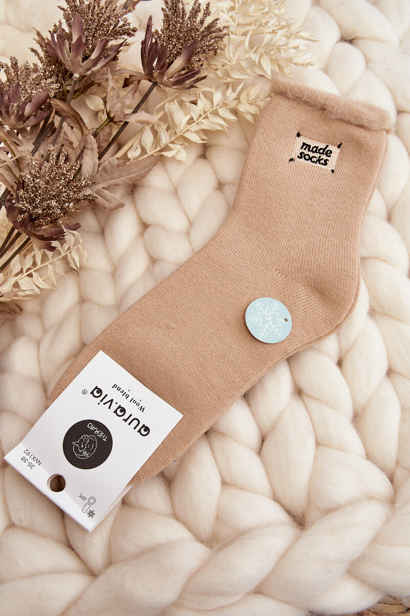 Aura.via Hrubé béžové ponožky žien