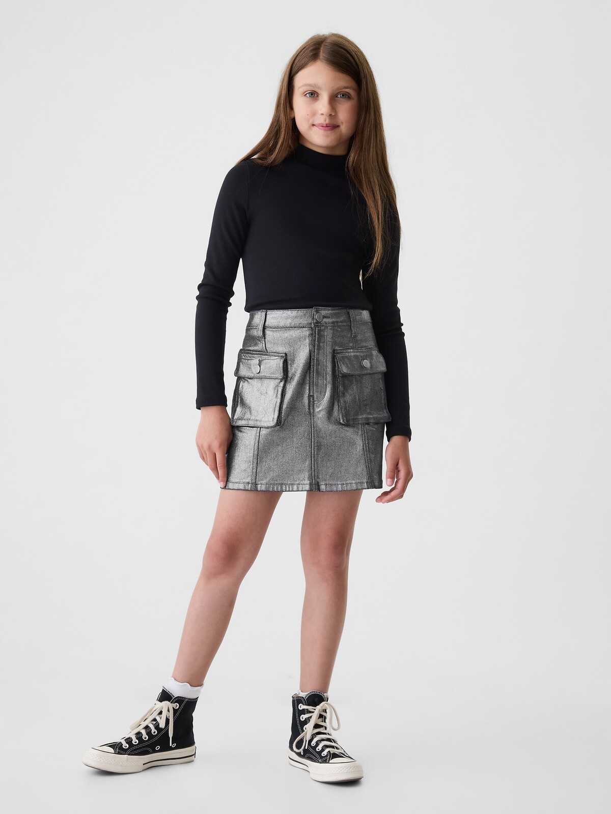 GAP Children's metallic denim cargo skirt - Girls
