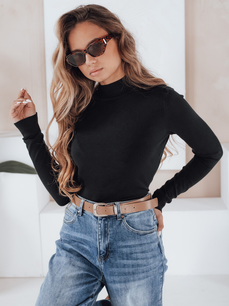 Damski sweter półgolf TARLENA czarny Dstreet