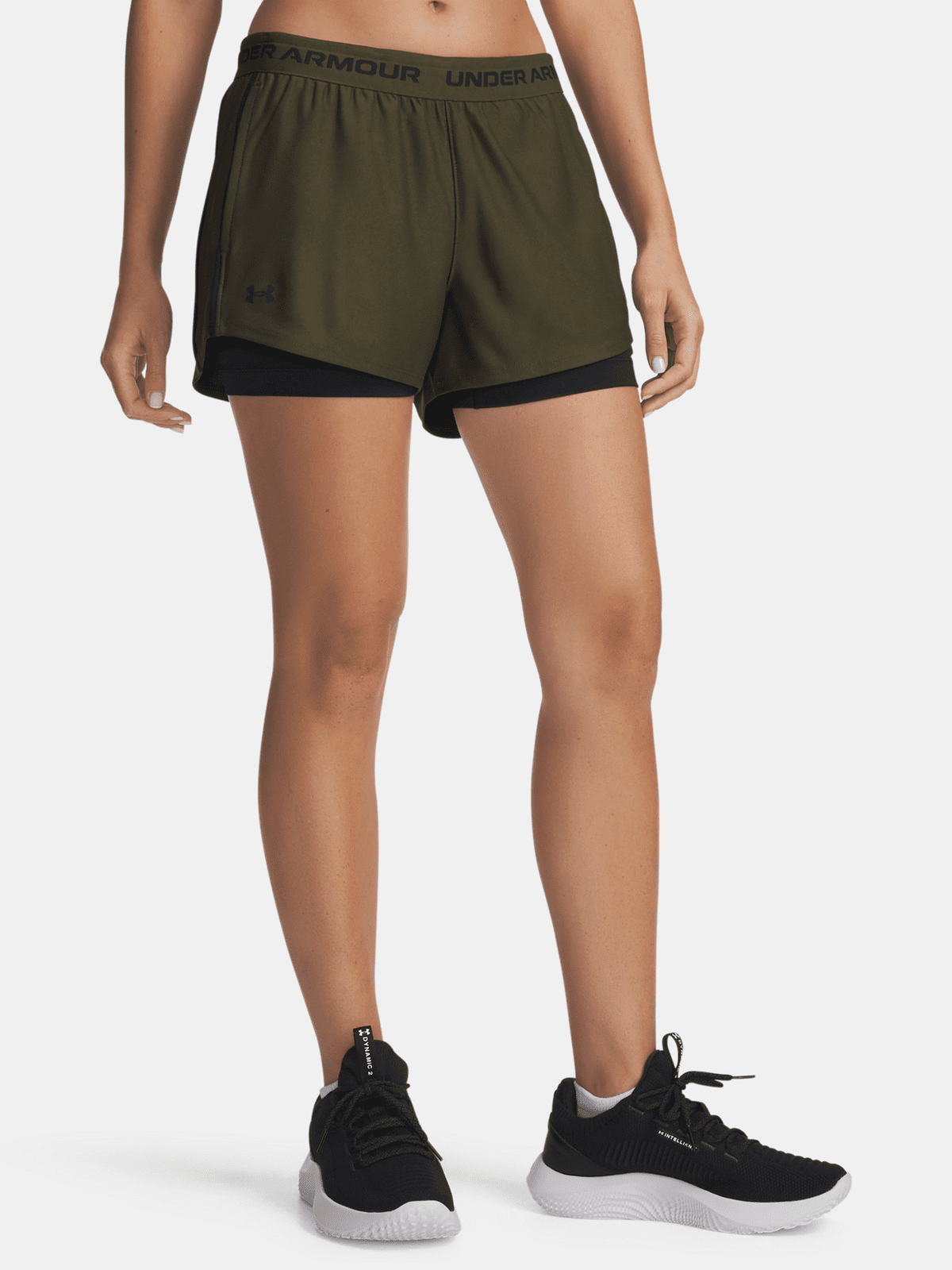 Under Armour Tech Play Up 2in1 Shorts-GRN - Women's Shorts