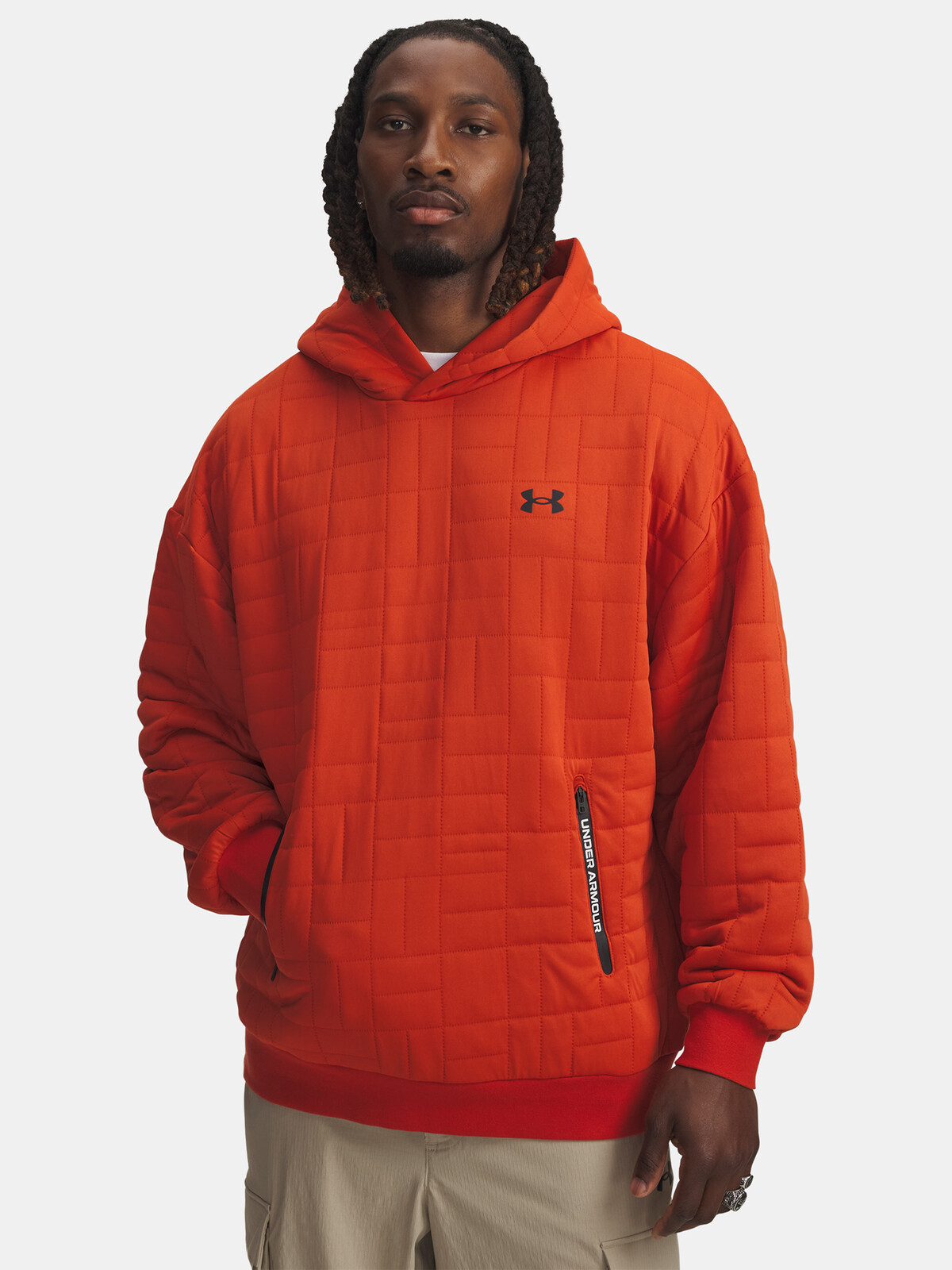 Men's Under Armour UA Unstoppable Flc Txtr Hdy-ORG Sweatshirt - Mens