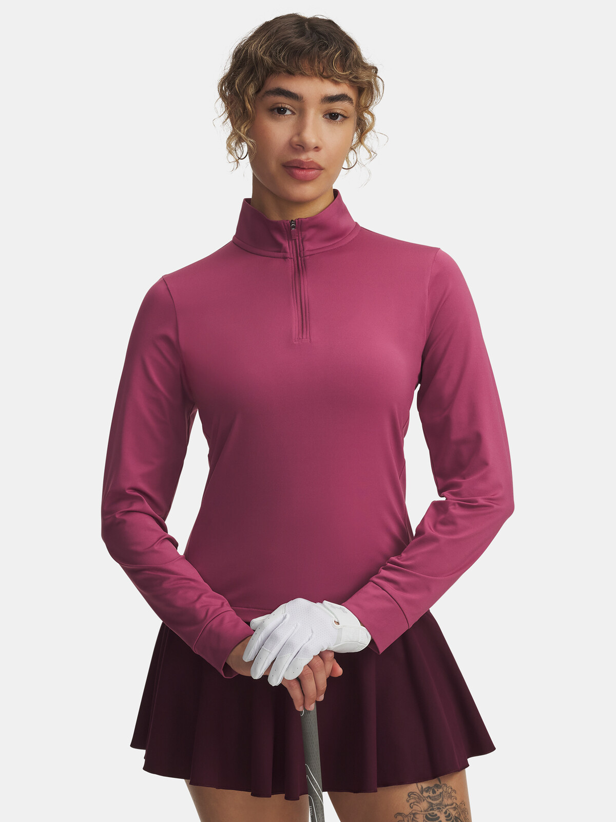 Under Armour UA Drive 1/4 Zip-RED T-Shirt for Women - Women's