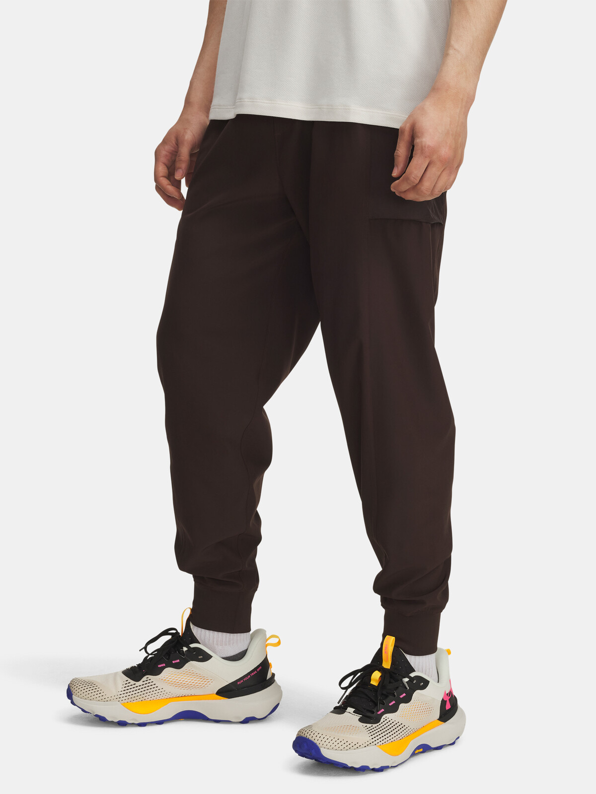 Men's Under Armour UA TRAIL RUN PANTS-BRN - Men's Sports Trousers