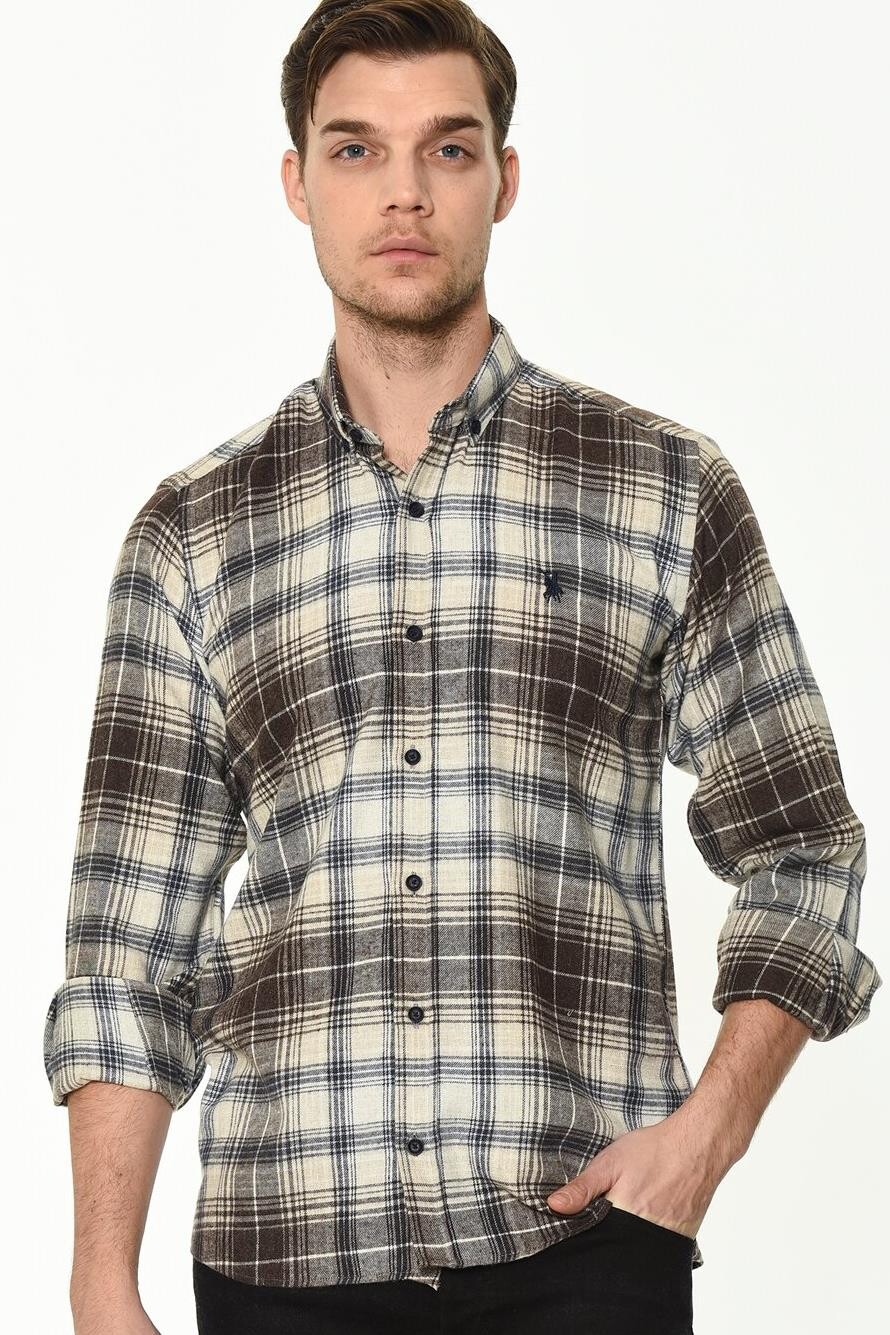 G902 DEWBERRY MEN'S SHIRT-BROWN