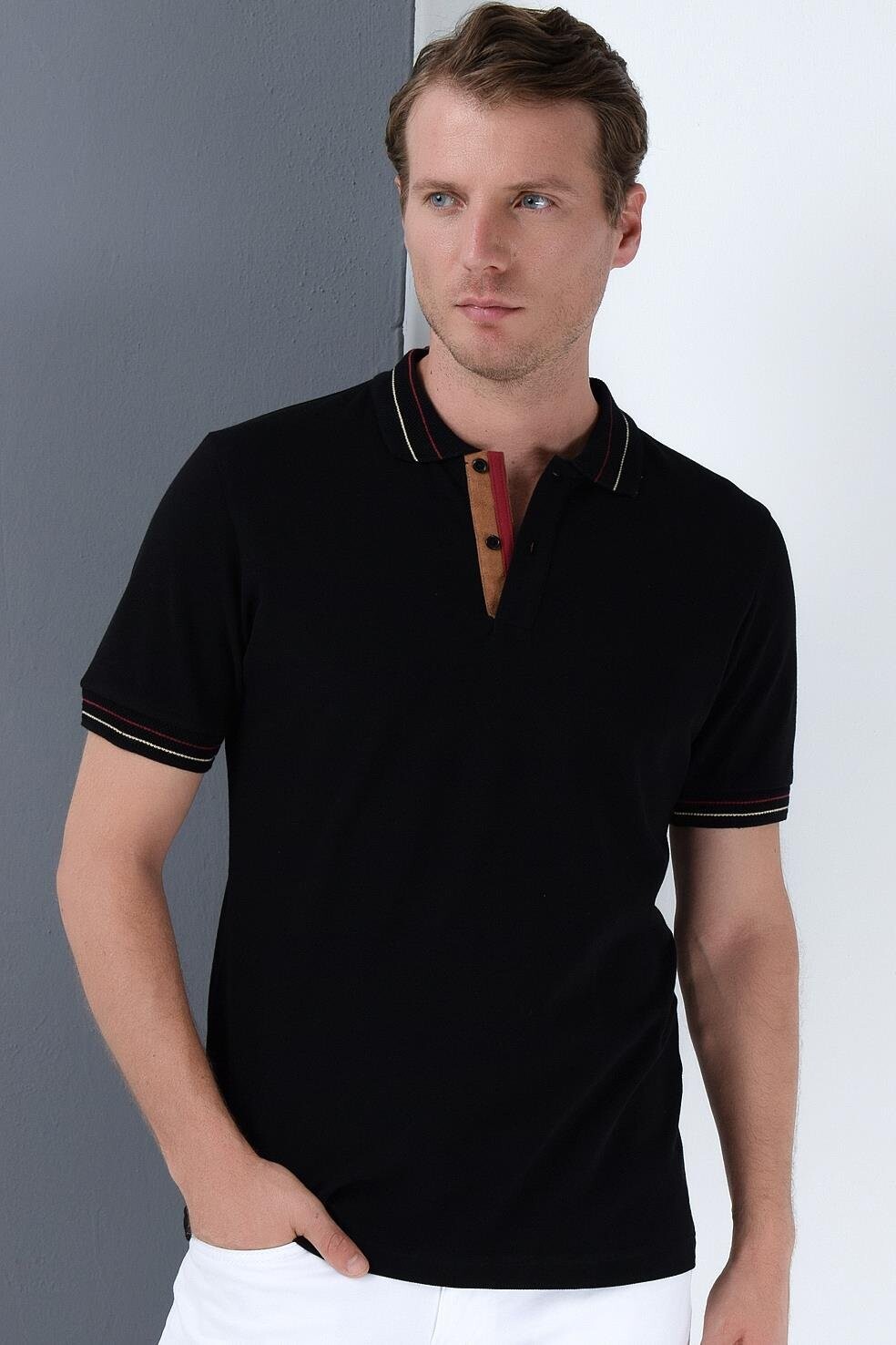 T9567 DEWBERRY MEN'S T-SHIRT-BLACK