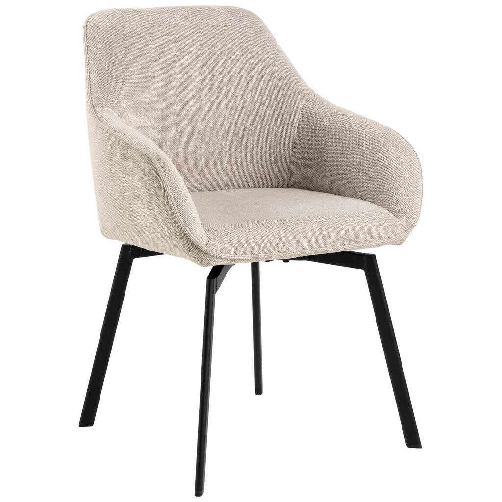 MID.YOU STOLIČKA S PODRÚČKAMI, oceľ, štruktúra, béžová