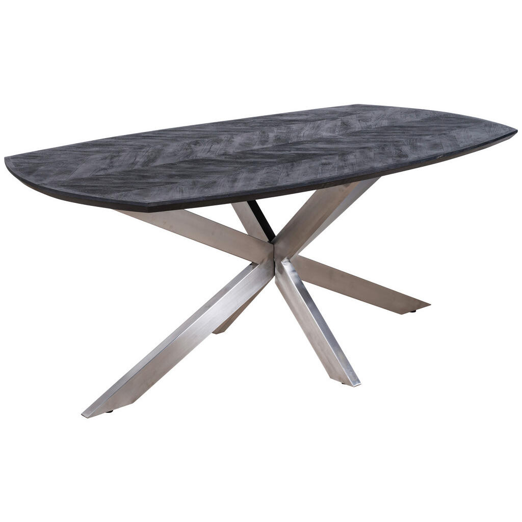 MID.YOU JEDÁLENSKÝ STÔL, mangové drevo, čierna, 180/100/76 cm