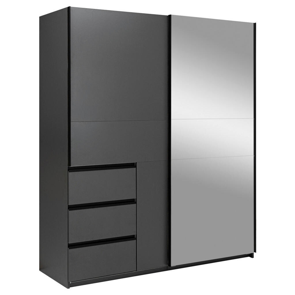 MID.YOU SKRIŇA S POSUVNÝMI DVERAMI, grafitová, 175/205/61,5 cm