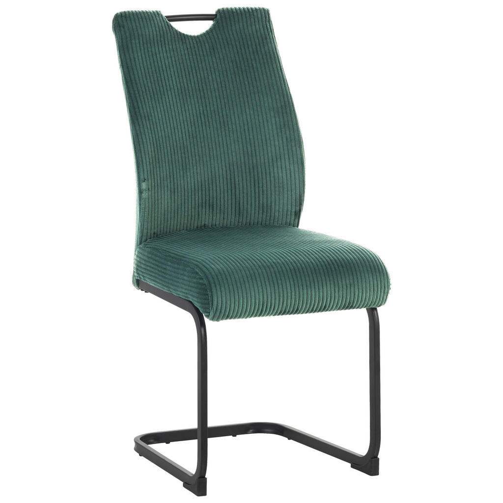 home24 STOLIČKA S PRUŽNÝM PODNOŽÍM, kord, zelená