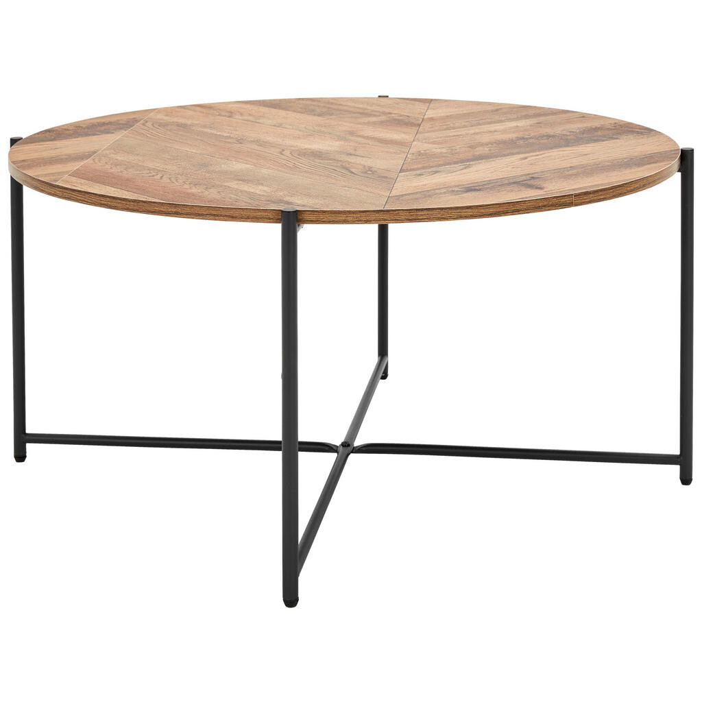 MID.YOU KONFERENČNÝ STOLÍK, prírodná farba, čierna, kov, kompozitné drevo, 83/83/40 cm