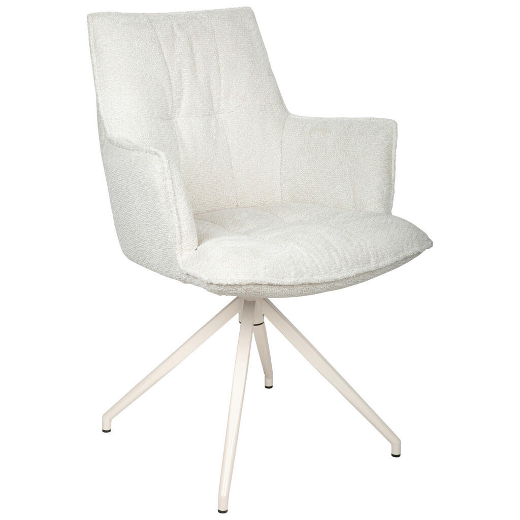 Niels Andersson STOLIČKA S PODRÚČKAMI, železo, ženilka, krémová