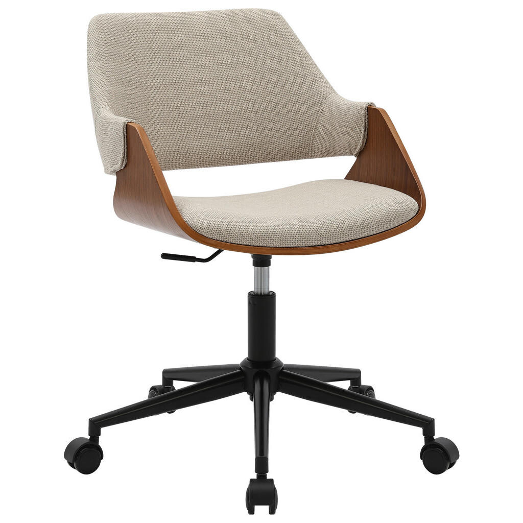 MID.YOU OTOČNÁ STOLIČKA, vzhľad ľanu, béžová, farba vlašského orecha