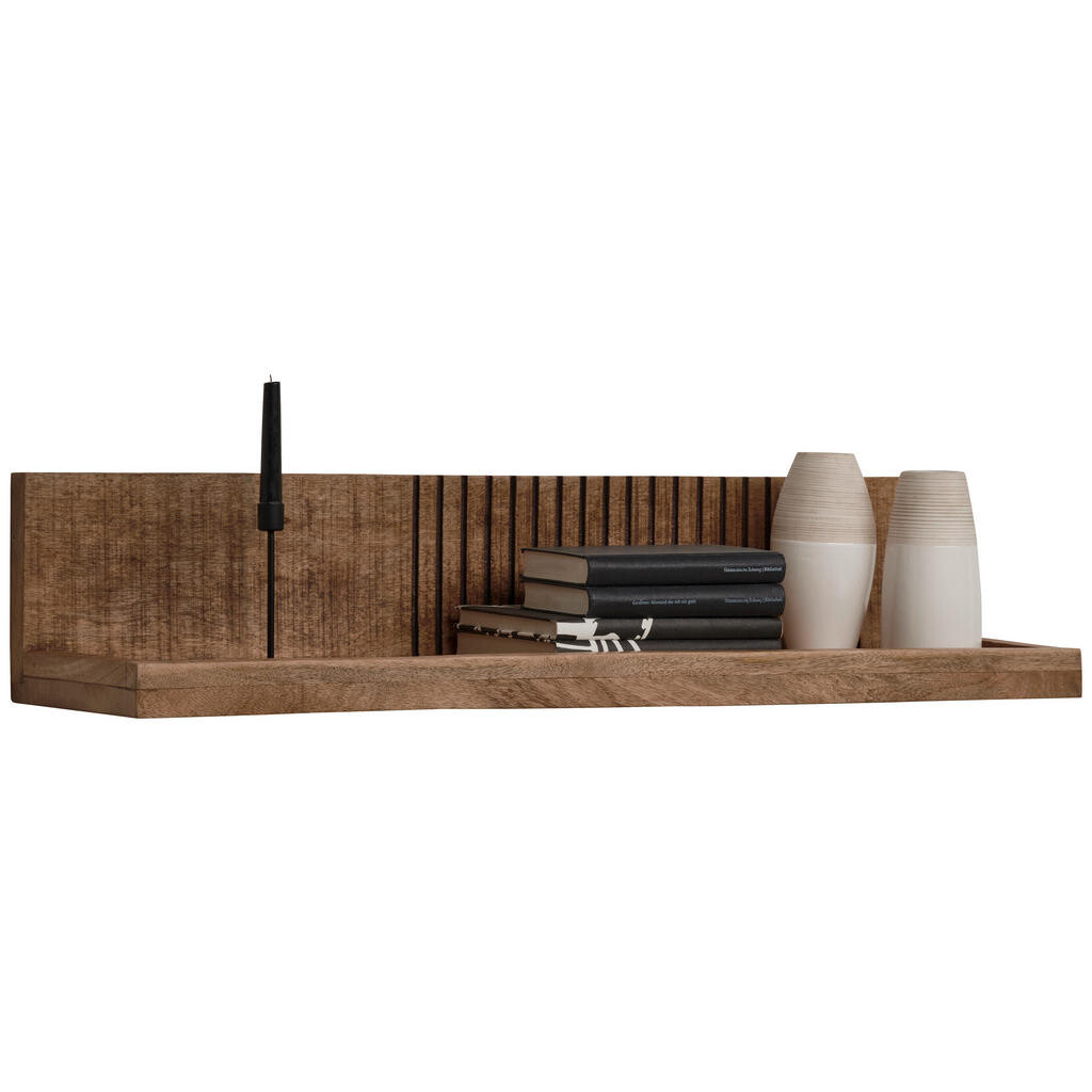 Carryhome NÁSTENNÁ POLICA, mangové drevo, prírodná farba, svetlohnedá, 100/20/25 cm