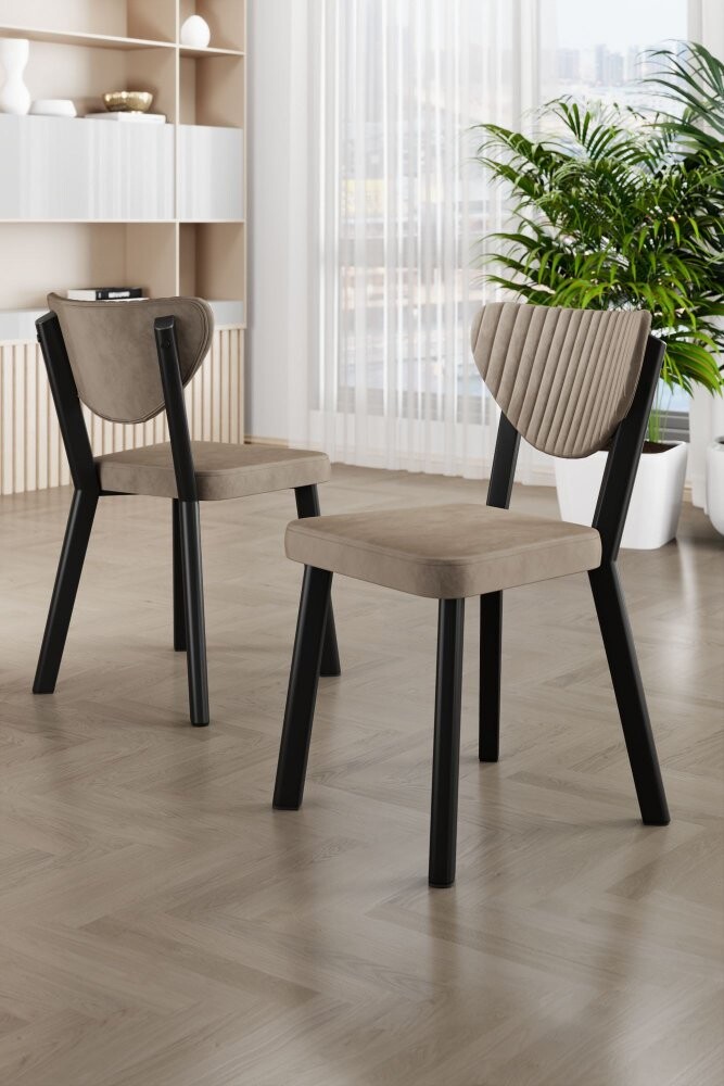 Súprava stoličiek (6 kusov) Arfe - Cappuccino, Black