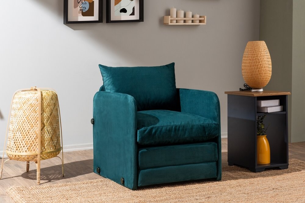 Rozkladacie kreslo Saga Single - Petrol Green