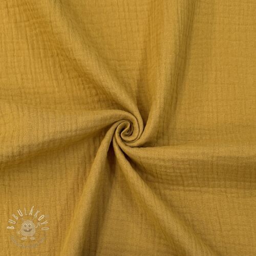 Dvojitá gázovina/mušelín dark ochre ORGANIC