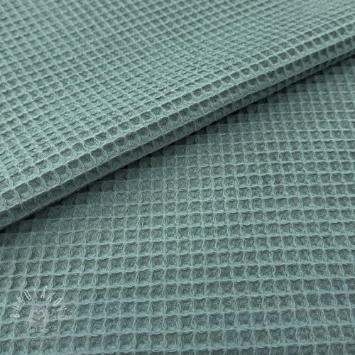 Bavlna s vaflovou väzbou cyan