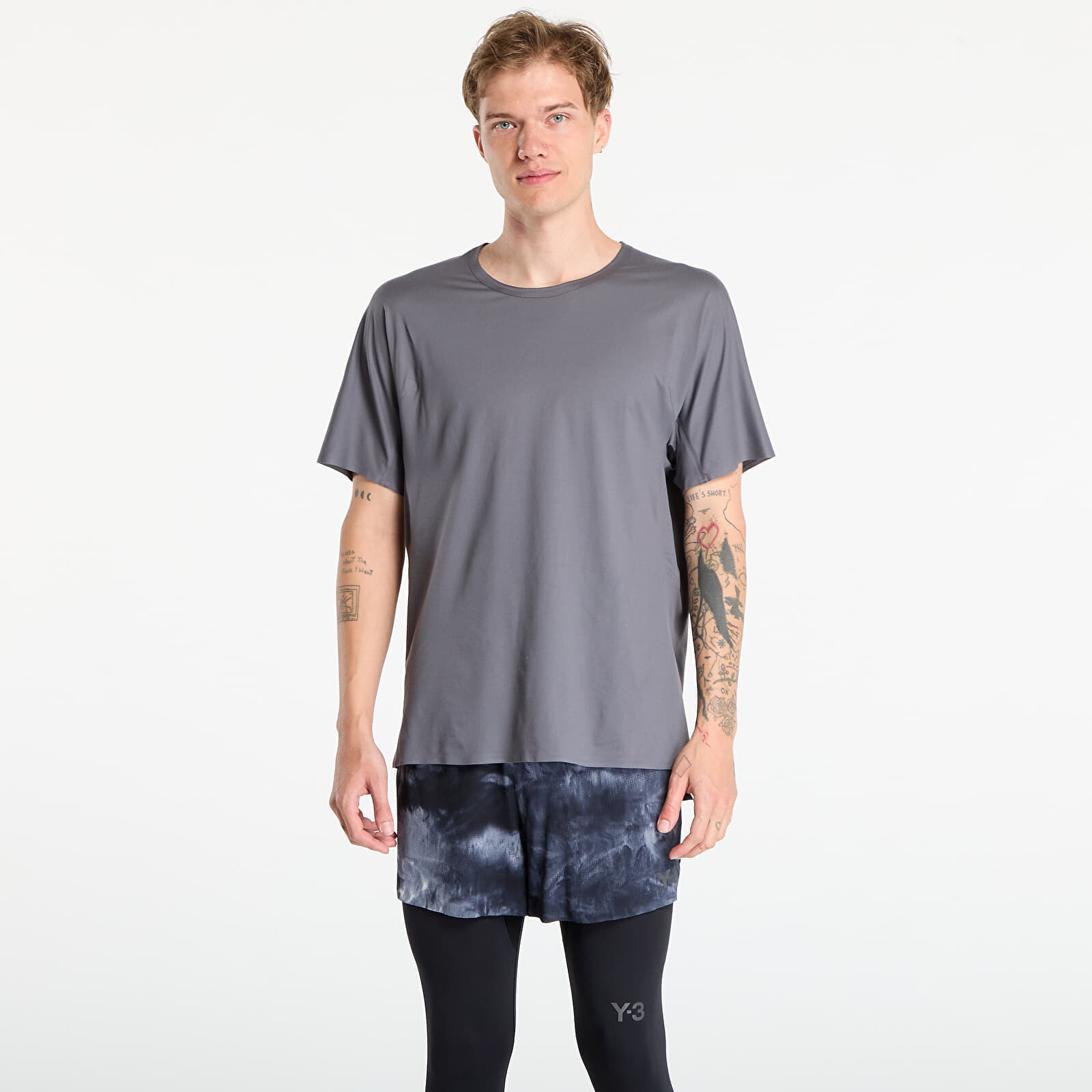 Tričko Y-3 M Run Ss Tee Granite M