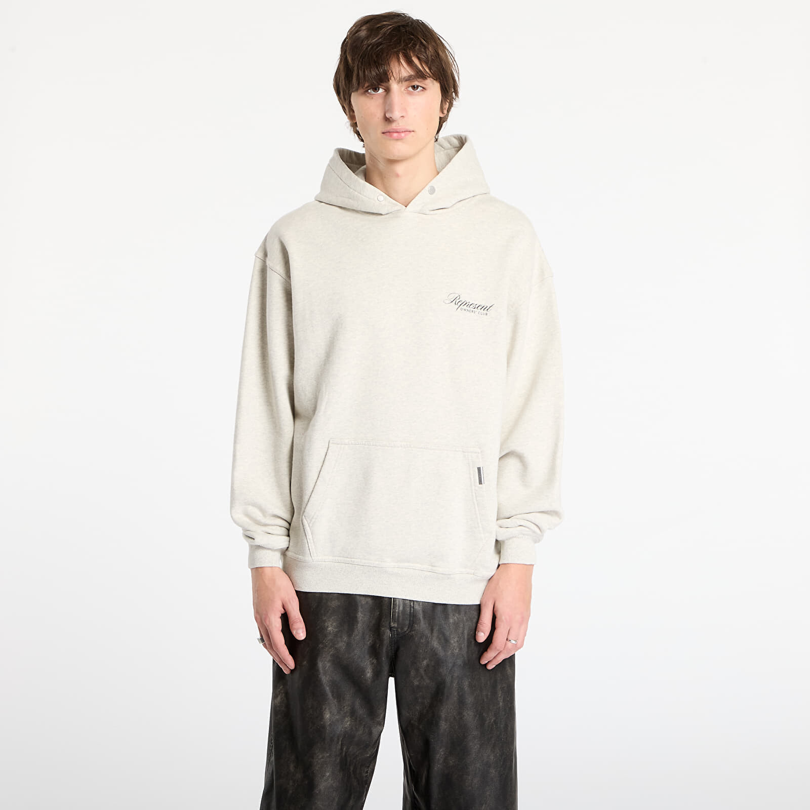 Mikina REPRESENT Represent Owners Club Script Hoodie Cream Marl M