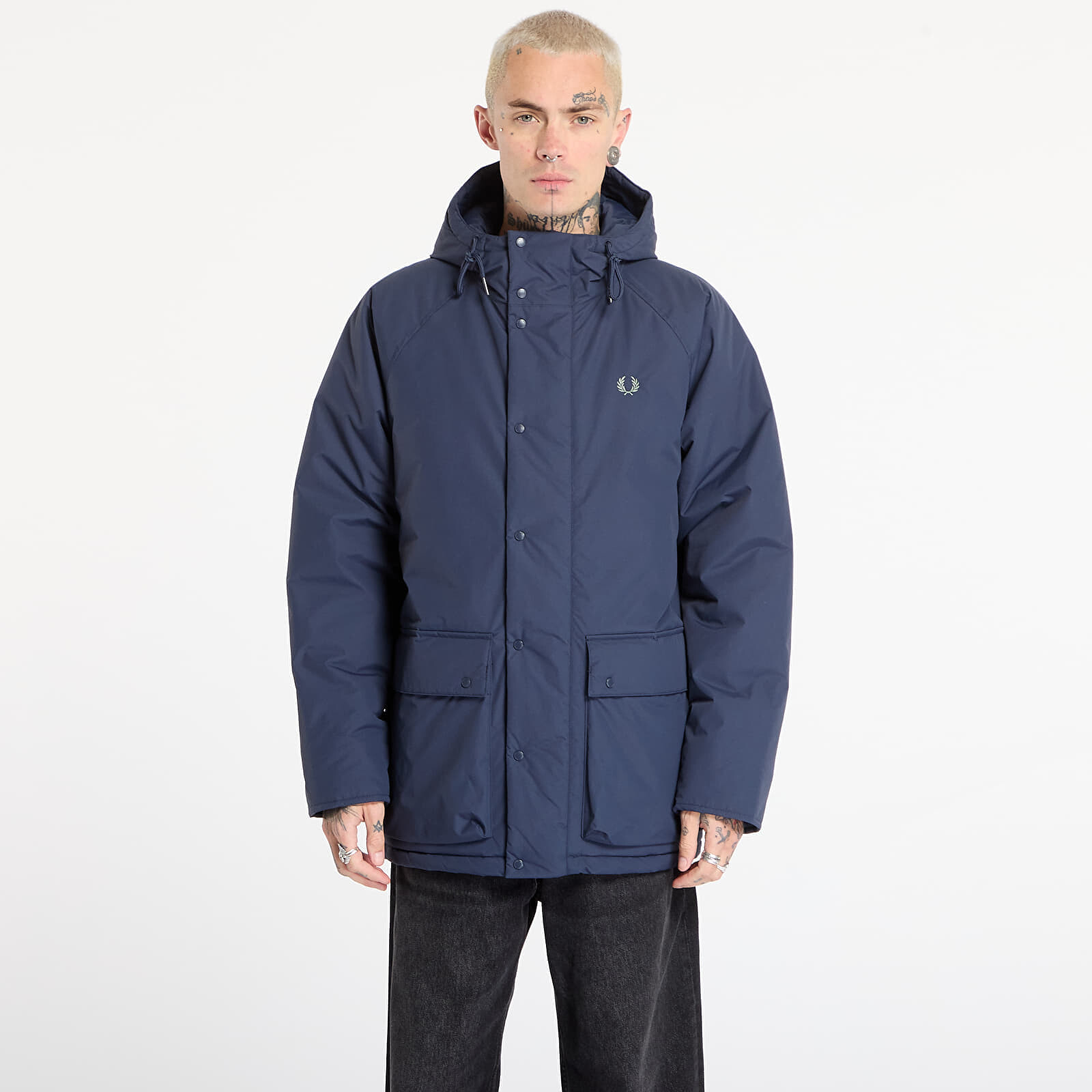 Bunda FRED PERRY Padded Zip Through Jacket Dark Airforce M