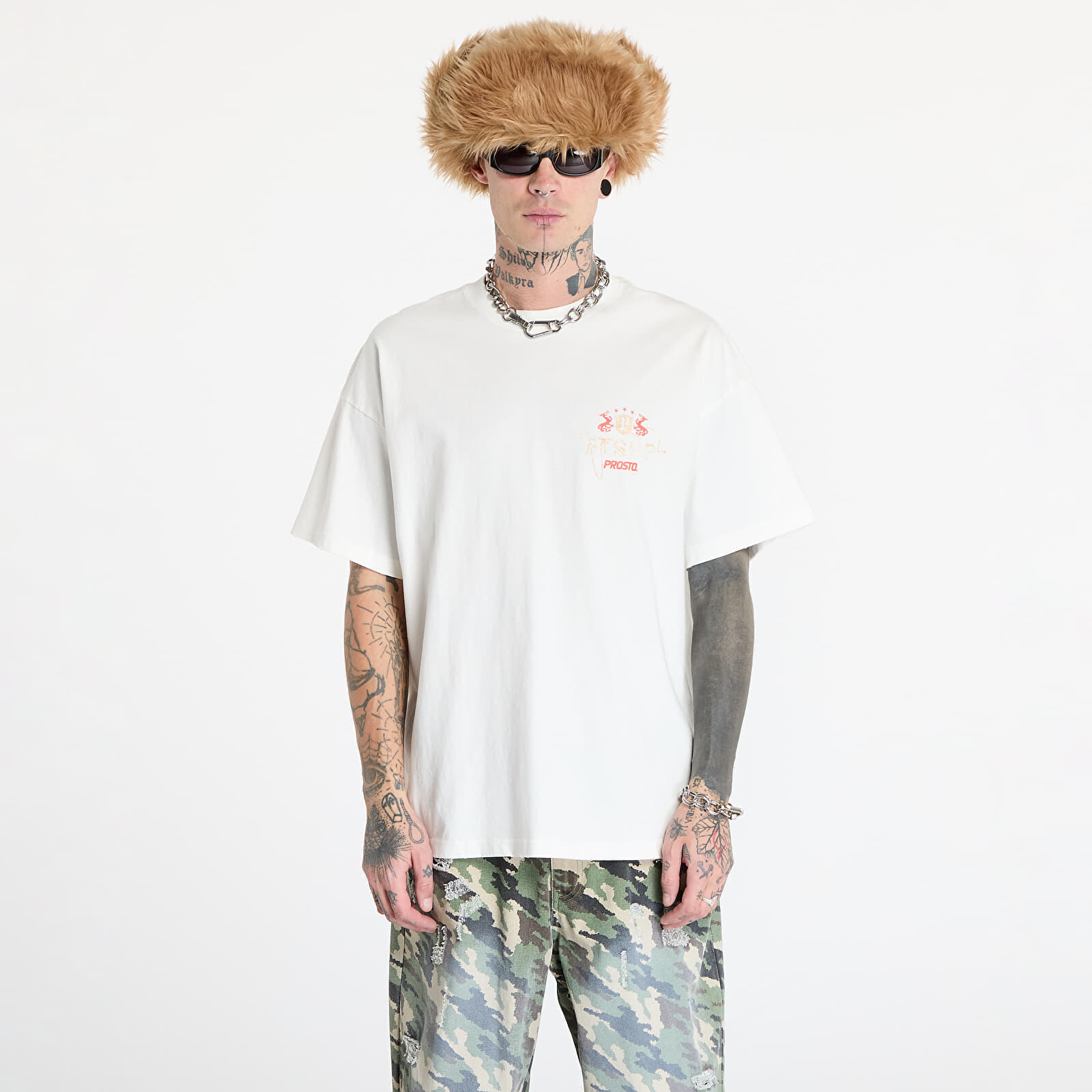 Tričko FTSHP x PROSTO T-Shirt UNISEX Off - White Crest L