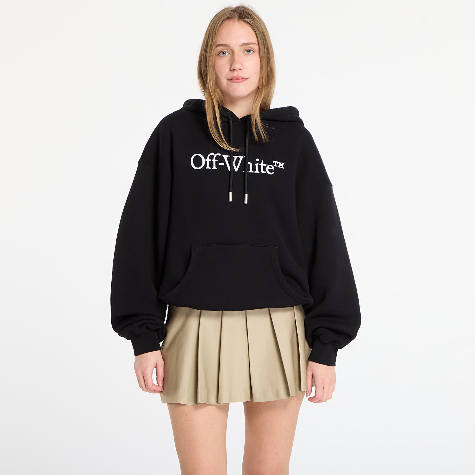 Mikina Off-White Big Logo Bookkish Over Hoodie Black/ White XS