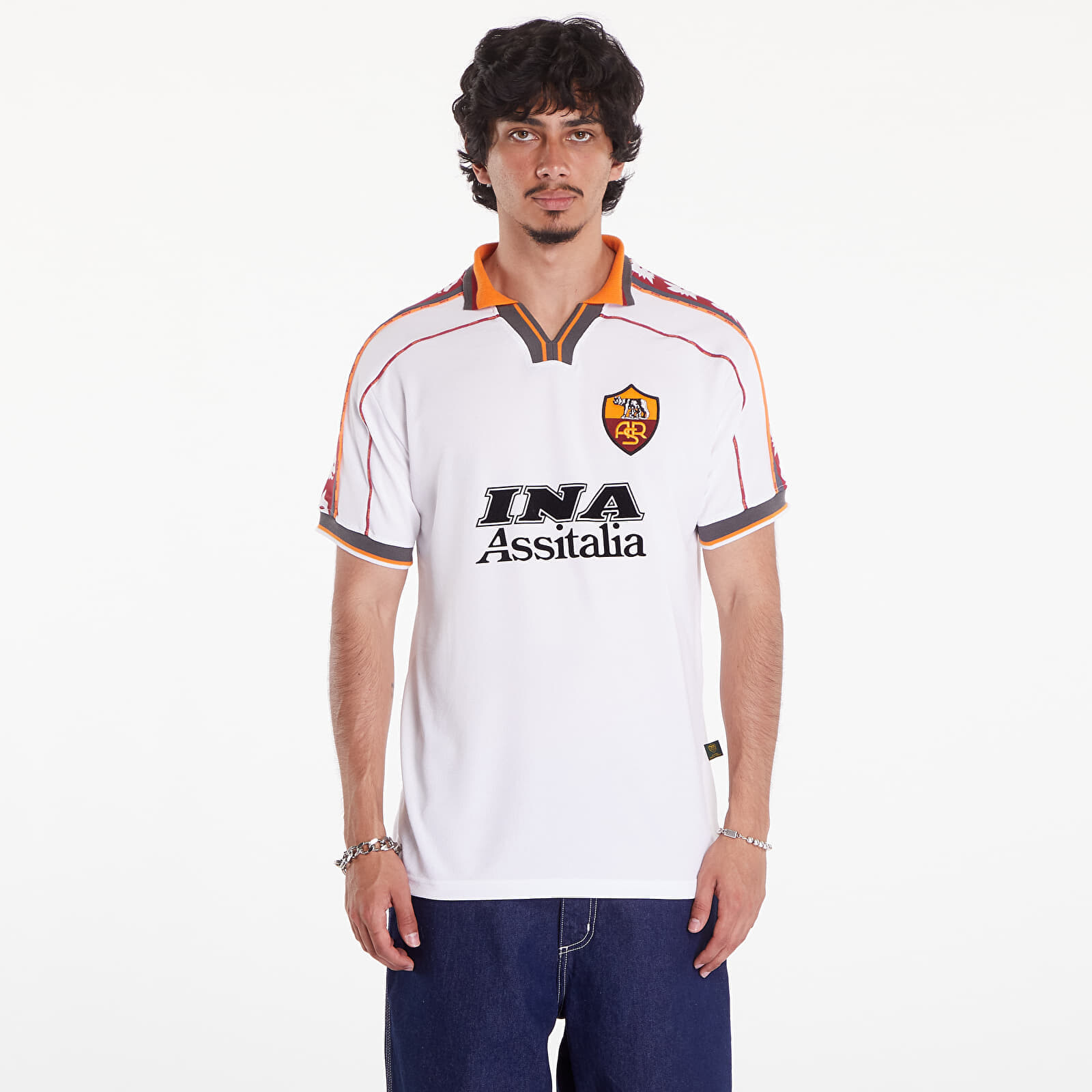 Dres COPA AS Roma 1998 - 99 Away Retro Football Shirt UNISEX White M