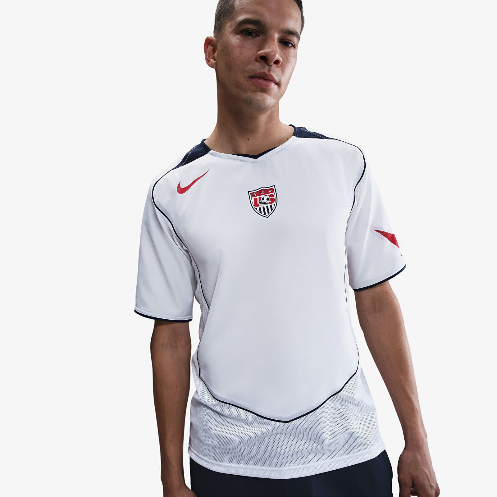 Dres Nike USMNT 2004 Total 90 Reissue Men's Soccer Replica Jersey White/ College Navy/ University Red L