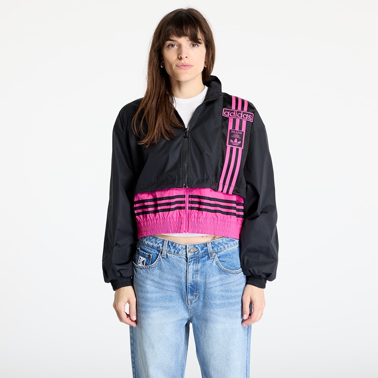 Bunda adidas Adibreak Woven 2In1 Track Top Black/ Semi Lucid Fuchsia L