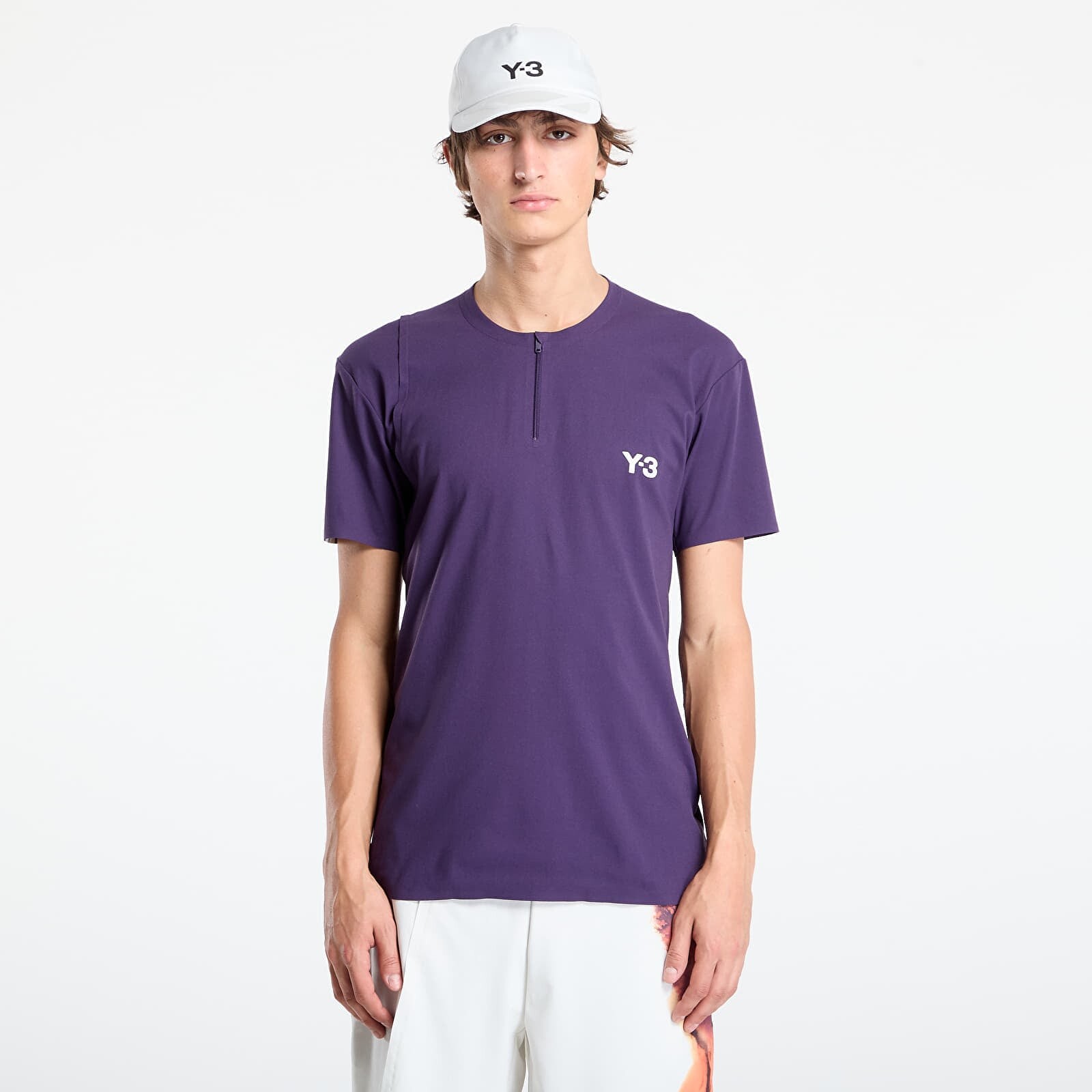 Tričko Y-3 Zip Tee Aurora Plum M