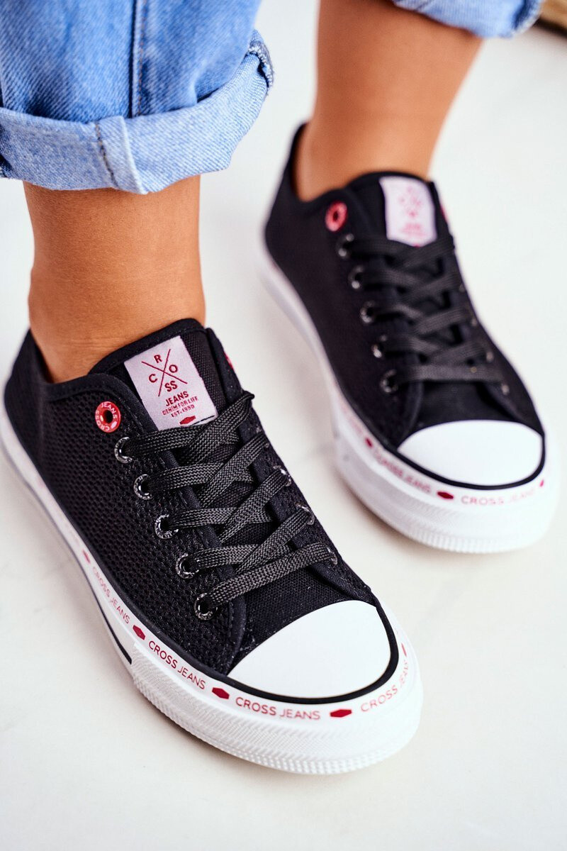 Cross Jeans Dámske tenisky krížové džínsy čierna sieť
