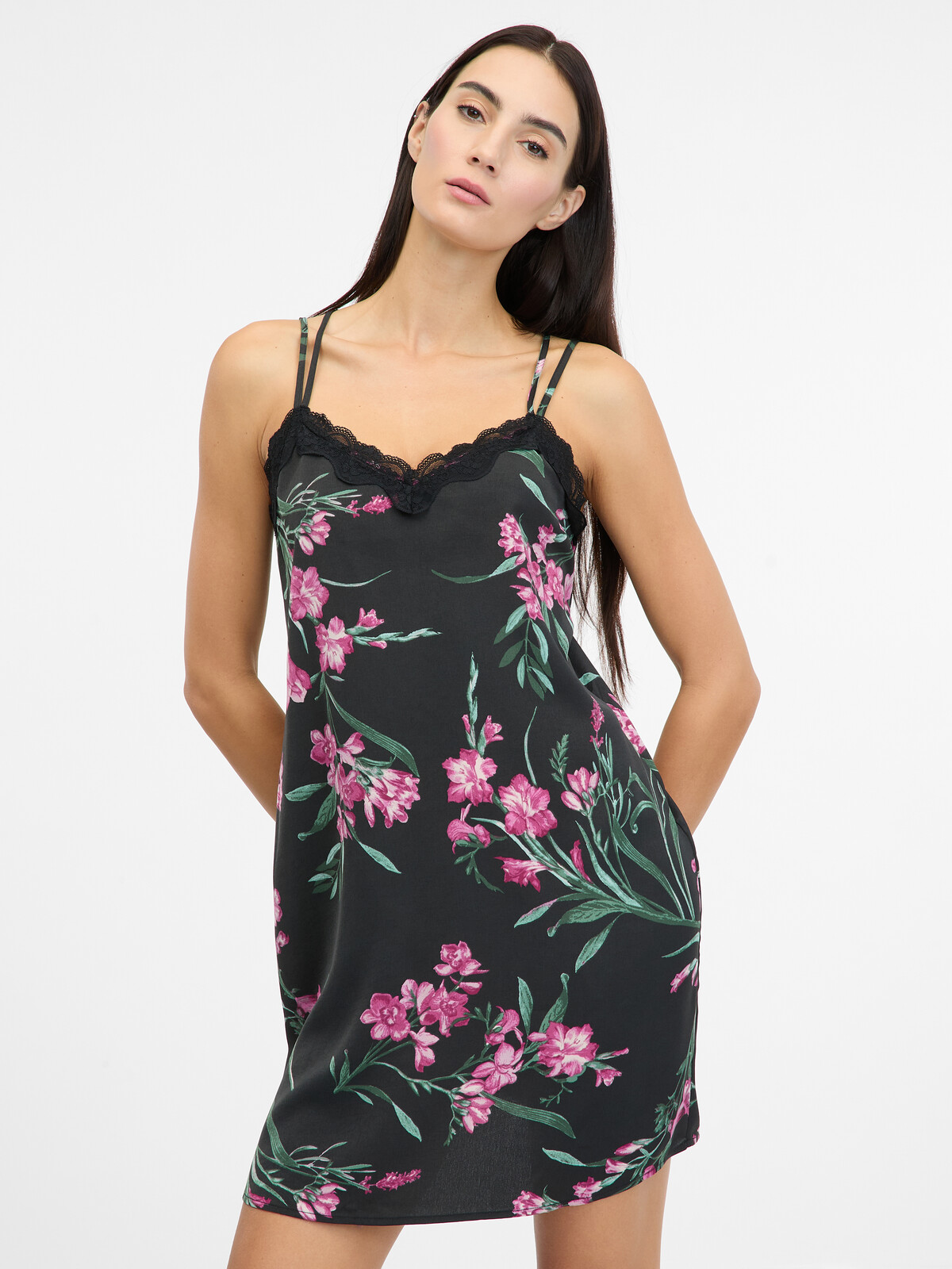 Black women's satin nightgown ORSAY - Women's