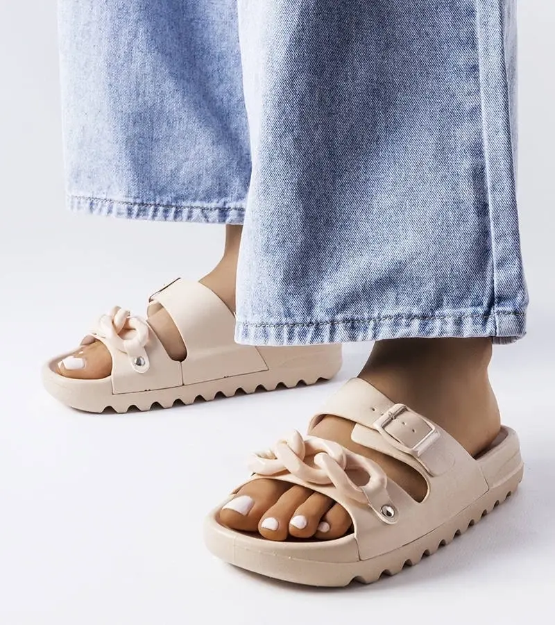 marka niezdefiniowana Béžové gumené žabky Étoile