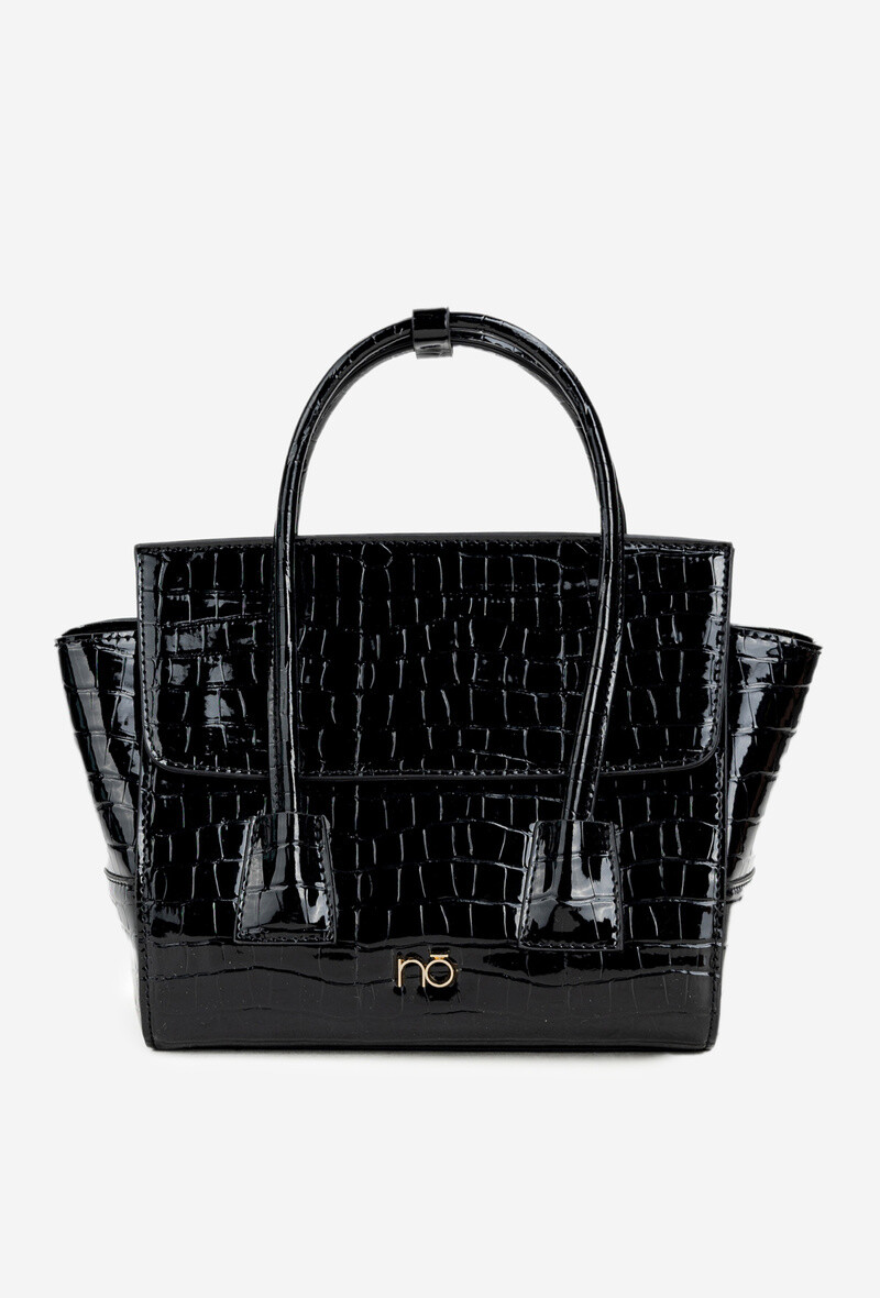 Malá kabelka krabička s reliéfnym vzorom NOBO BAG5800-M20 Čierna
