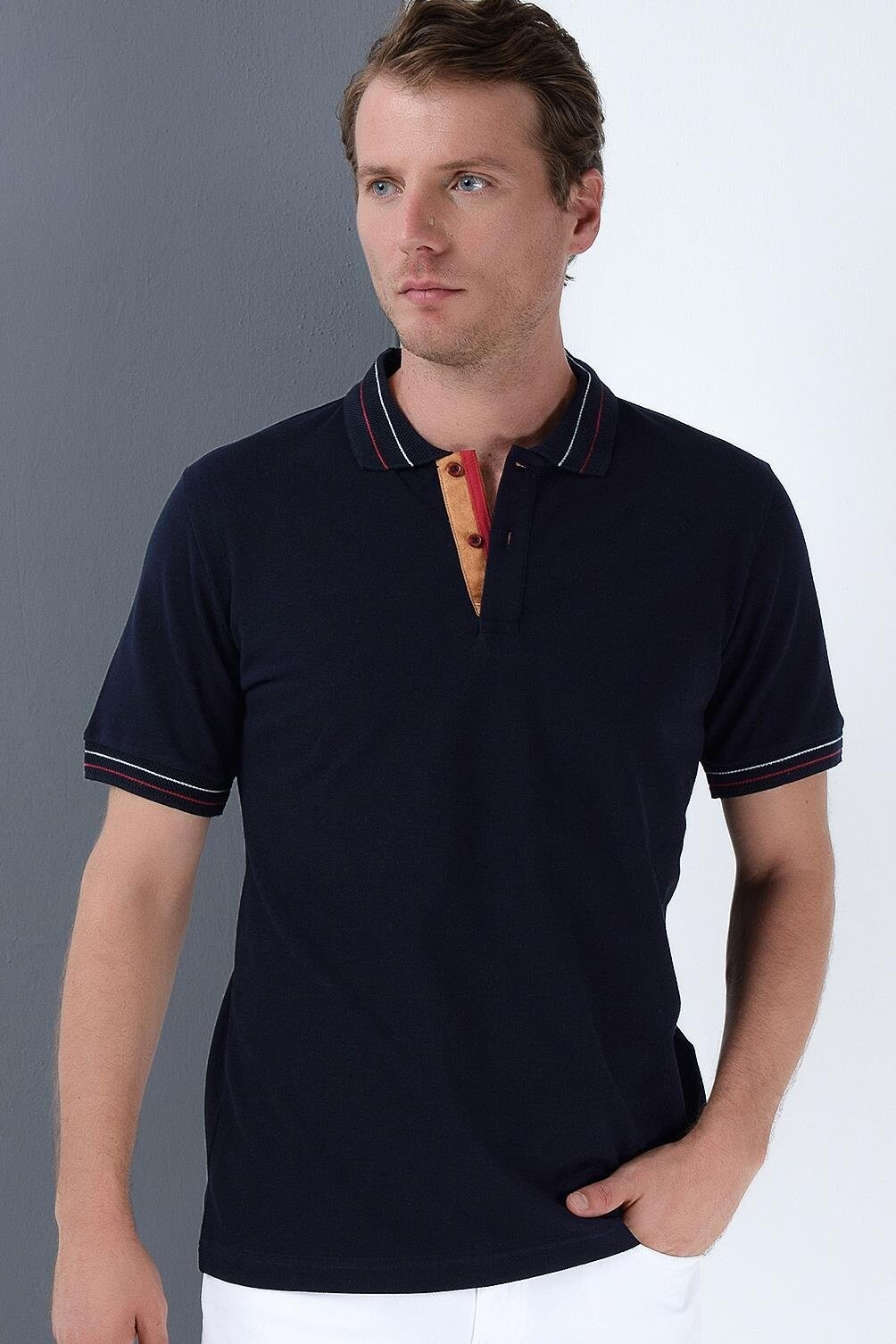 T9567 DEWBERRY MEN'S T-SHIRT-NAVY BLUE