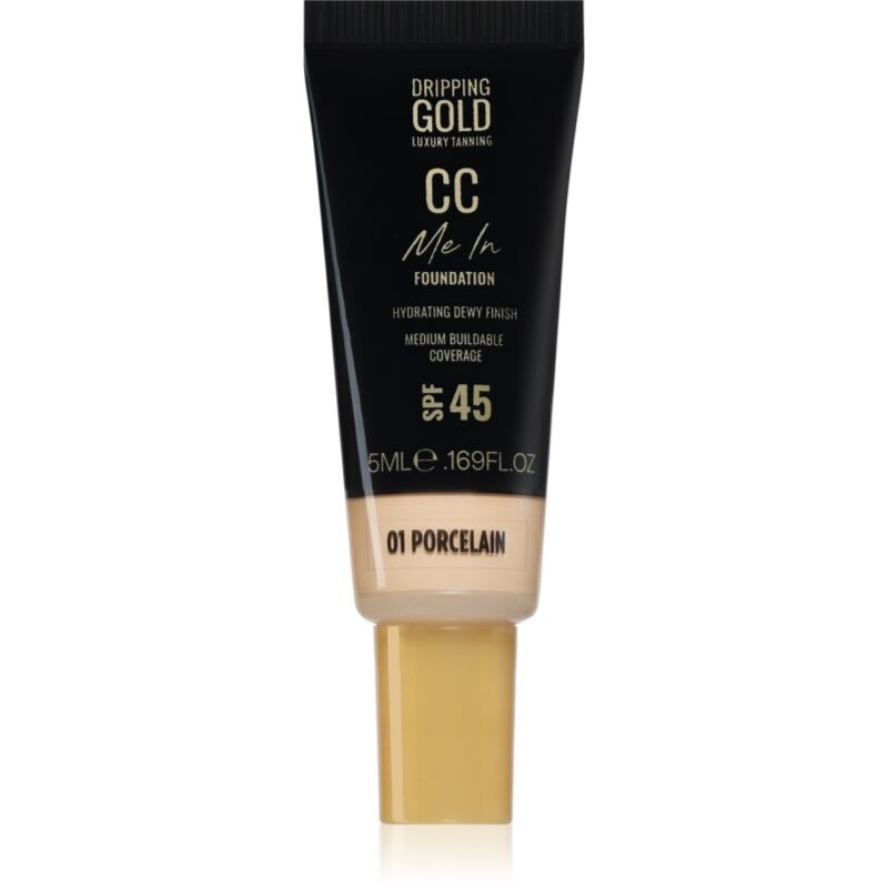 Dripping Gold CC Me In Mini Trial ľahký make-up SPF 45 odtieň Porcelain 01 5 ml