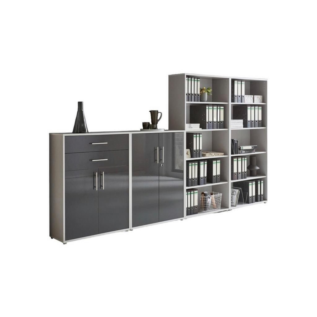 MID.YOU SKRINKA NA DOKUMENTY, sivá, antracitová s vysokým leskom, 337,6/185,6/33 cm